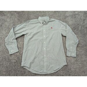 Brooks Brothers Madison Button Up Shirt Men's Medium‎ Gray Check Non-Iron Cotton